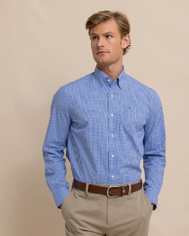 Men's Floral Print Shirts for Spring and SummerCharleston Parkwood Micro-Gingham Long Sleeve Sport Shirt