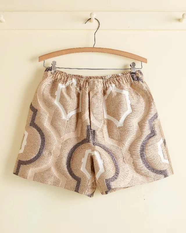 Men's Pants with Faux Leather PatchesBalustrade Detail Shorts - S