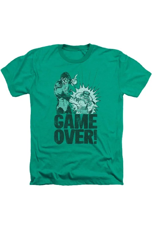 Men's Shirts with Hidden ButtonsGreen Lantern Game Over Adult Heather Tee / T-Shirt
