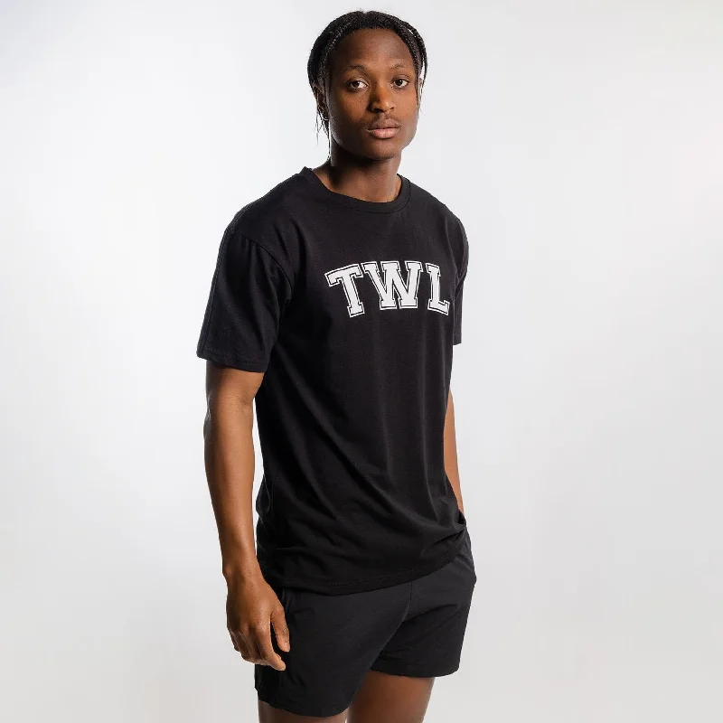 Men's Shirts with Embellished SleevesTWL - OVERSIZED T-SHIRT - VARSITY - BLACK