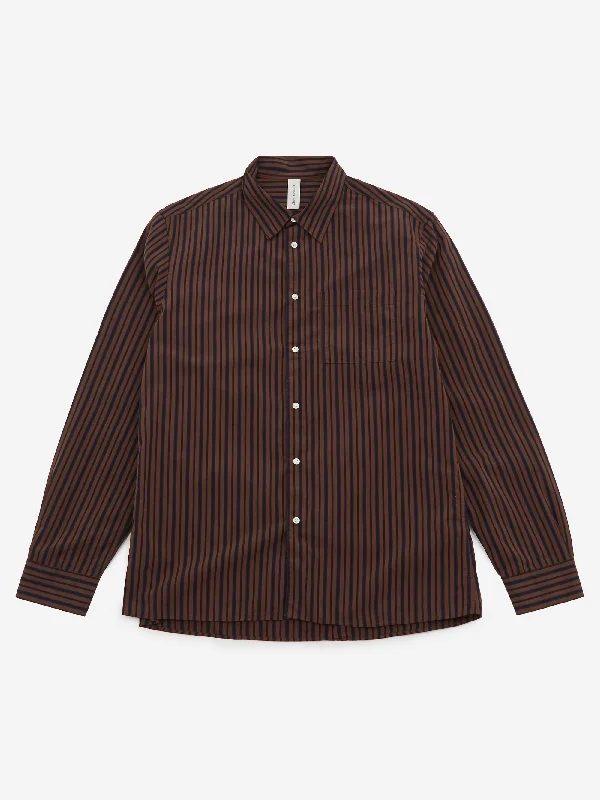Men's Easy-Care Shirts for Busy LifestylesANOTHER ASPECT ANOTHER Shirt 3.0 - Brown/Black Stripe