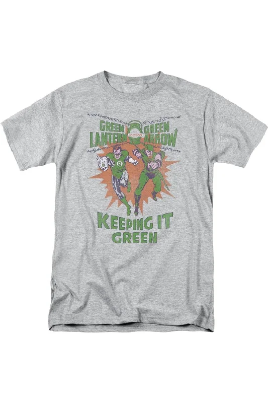 Men's Shirts with Abstract DesignsGreen Lantern Keeping It Green Short Sleeve Adult Tee / T-Shirt