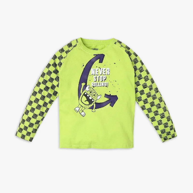 Men's Shirts with Contrast CollarsBoy's Regular Fit Printed T-Shirt