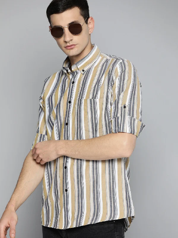 Men's Bold-Color Shirts for a Statement PieceSmart Slim Fit Striped Formal Shirt