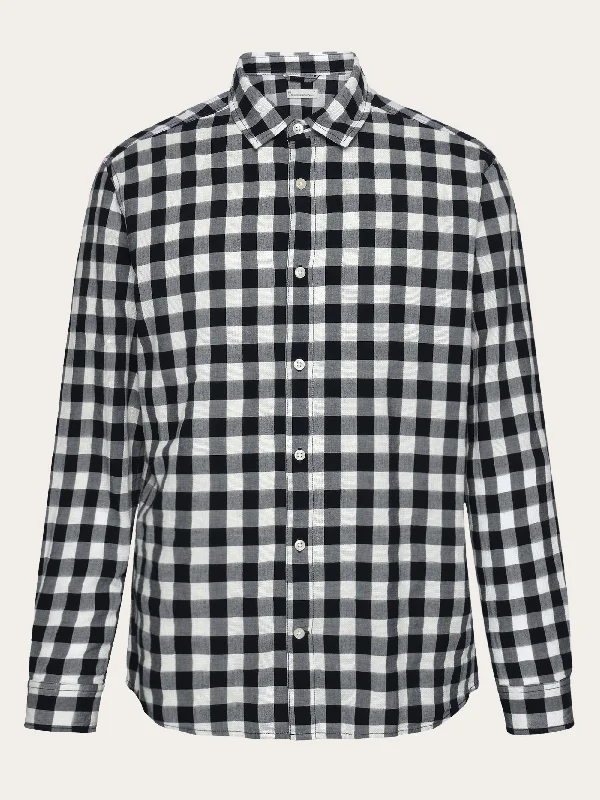 Men's Bamboo Fiber Shirts for Softness and BreathabilityRegular checked shirt - GOTS/Vegan - blue check