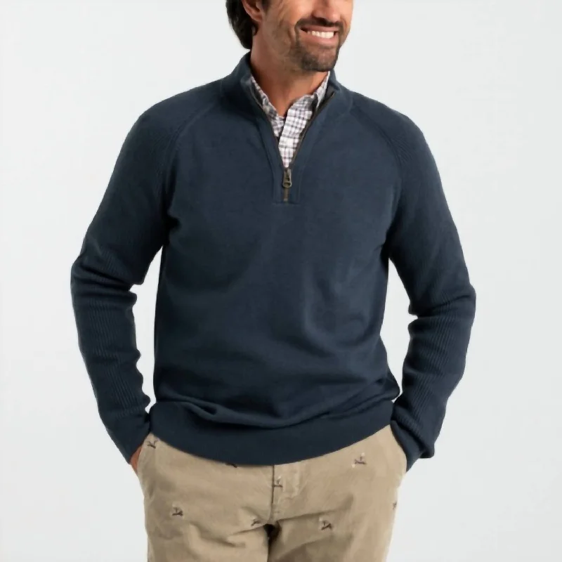 Copeland Merino Sporting Sweater In Graphite Blue