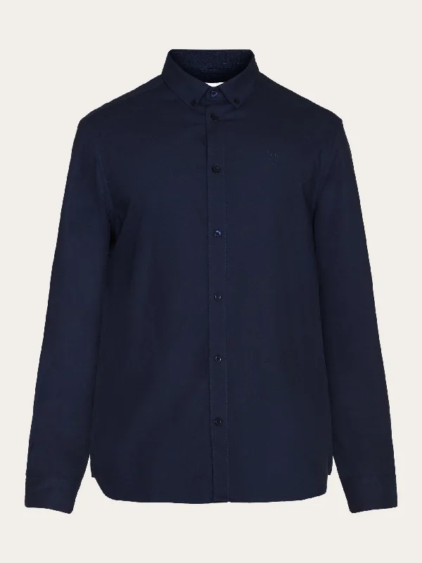 Men's Iron-Free Shirts for Wrinkle-Resistant WearHarald Small Owl Oxford Regular Fit Shirt - GOTS/Vegan - Total Eclipse