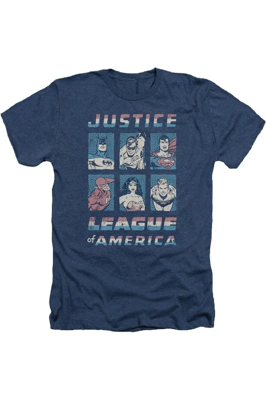 Men's Shirts with Embroidered DesignsJustice League of America American League Adult Heather Tee / T-Shirt
