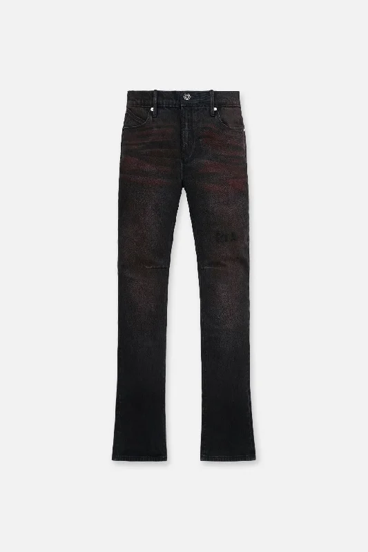 Men's Pants with Button-Down PocketsDENIS SKINNY JEAN | BLACK RED GLOW