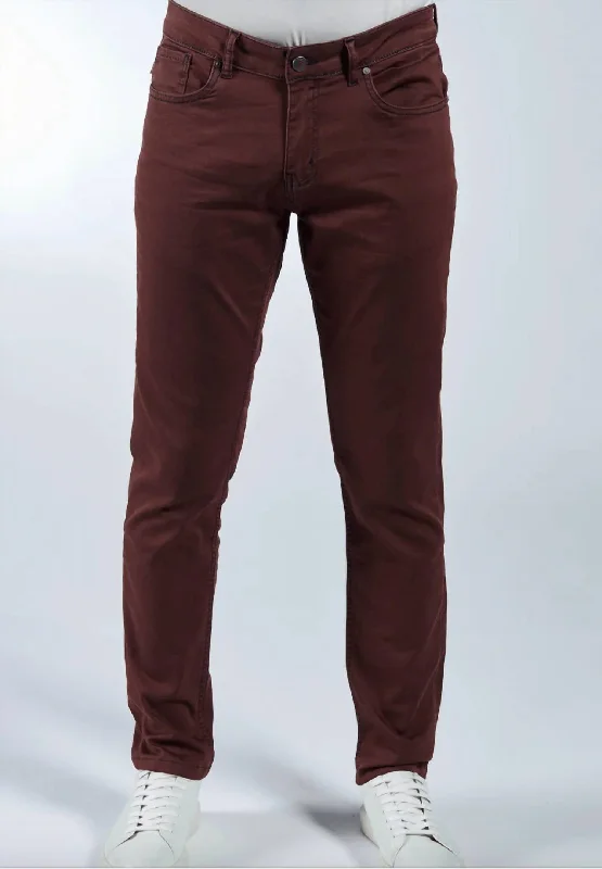 Men's Jeans with RipsZetterburg Pant In Burgundy In Bordeaux