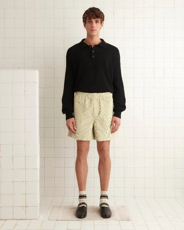 Men's Pants with Hidden ButtonsMint Corduroy Shorts