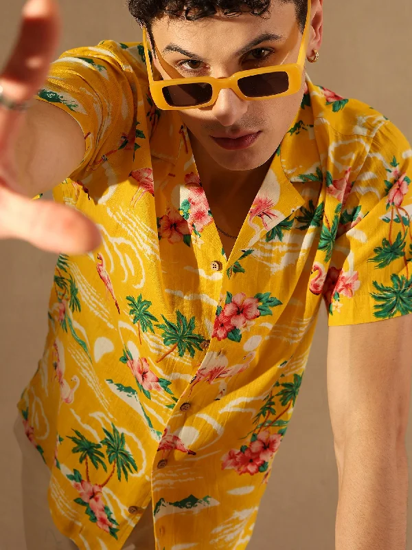 Men's Cowboy Shirts for Western StyleBlock Printed Cotton Shirt