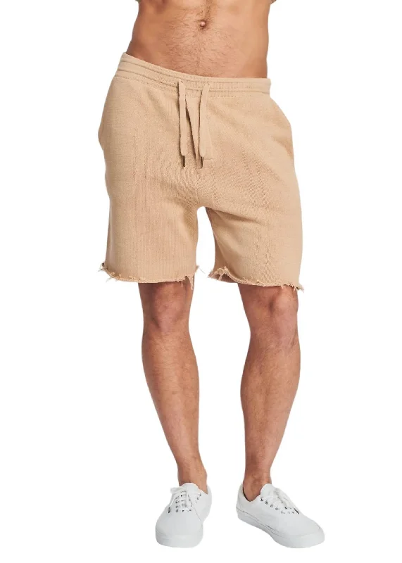 Men's Unique and Designer Bottom Wear for a Statement LookChris Knit Shorts In Taupe