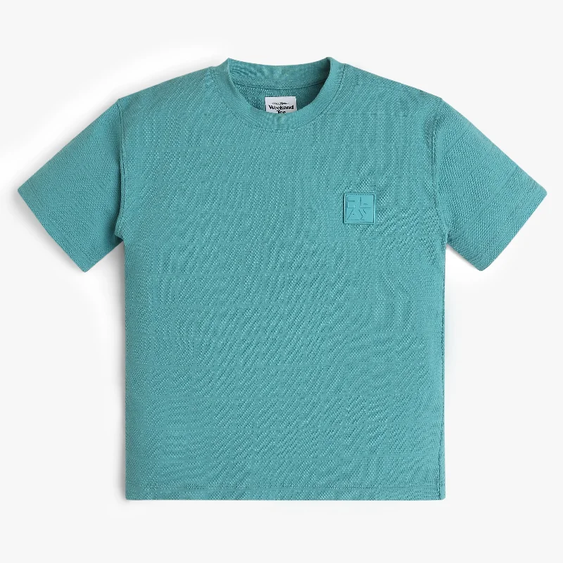 Men's Shirts with Graphic PrintsBoys Cut and Sew Crew Neck Weekend T-Shirt