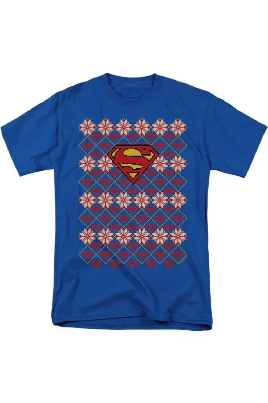 Classic Men's Button-Up ShirtsSuperman Superman Christmas Sweater Short Sleeve Adult Tee / T-Shirt