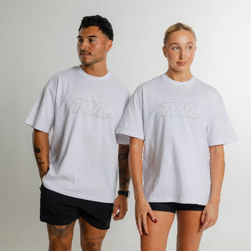Men's Shirts with Wingtip CollarsTWL - OVERSIZED TRAINING T-SHIRT - ATHLETE - WHITE