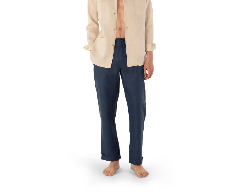 Men's Pants with Flat-Front DesignsPantaloni Anacapri Blu