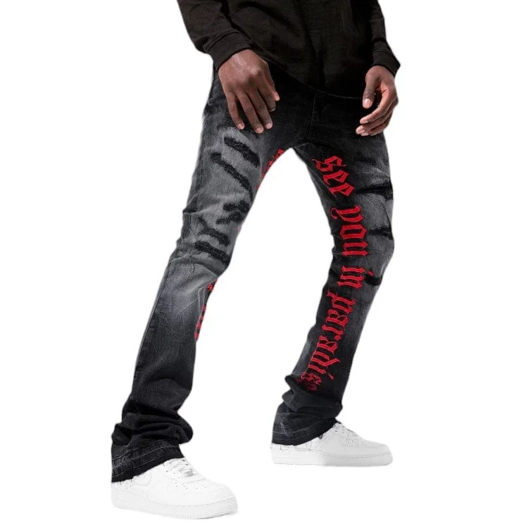 Men's Pants with Stain-Resistant TreatmentJordan Craig Martin Stacked See You In Paradise Denim (Black Shadow) JTF1154
