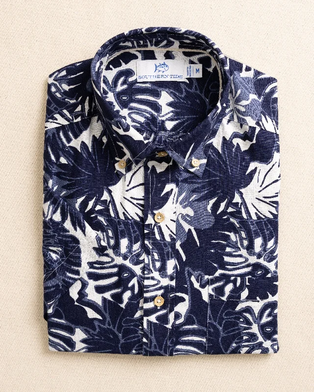 Men's Striped Shirts for a Maritime TwistGrand Palms Linen Rayon Short Sleeve Sport Shirt