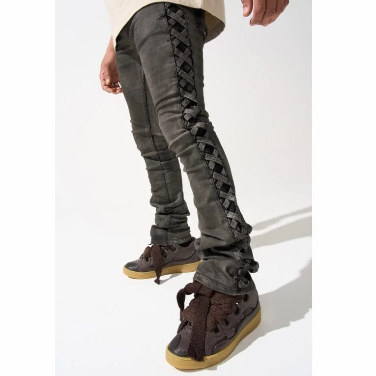 Men's Pants with Wrinkle-Resistant FabricSerenede River Stacked Jeans (Grey) RIVER-GREY