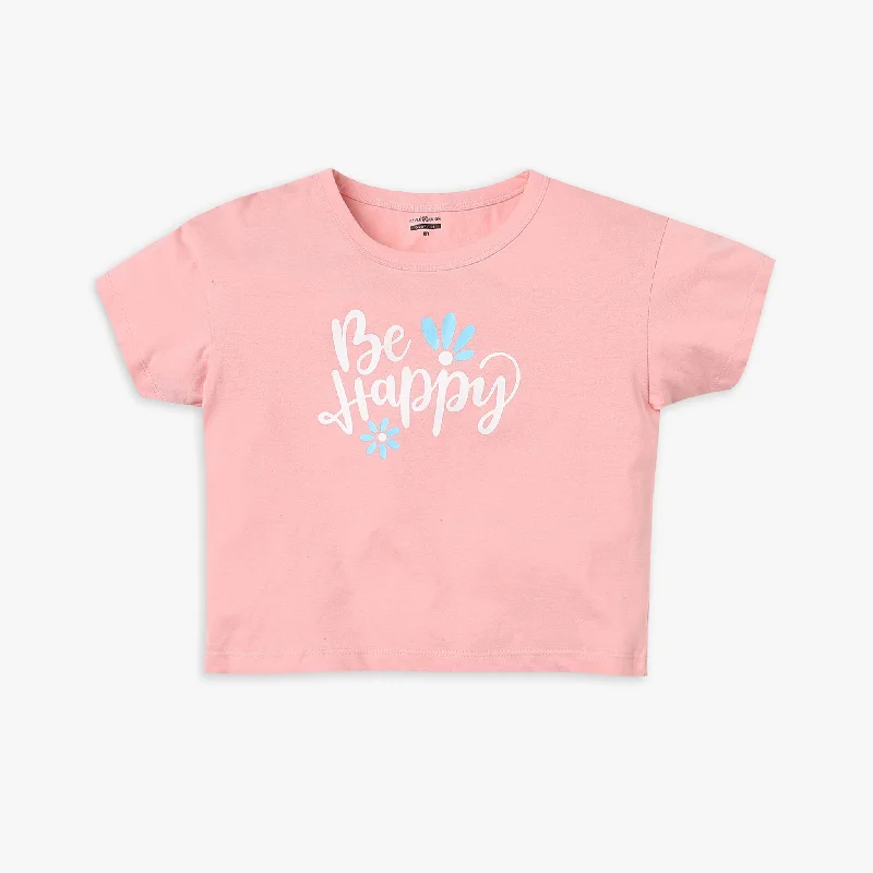 Men's Shirts with Tab CollarsGirl's Regular Fit Printed T-Shirt