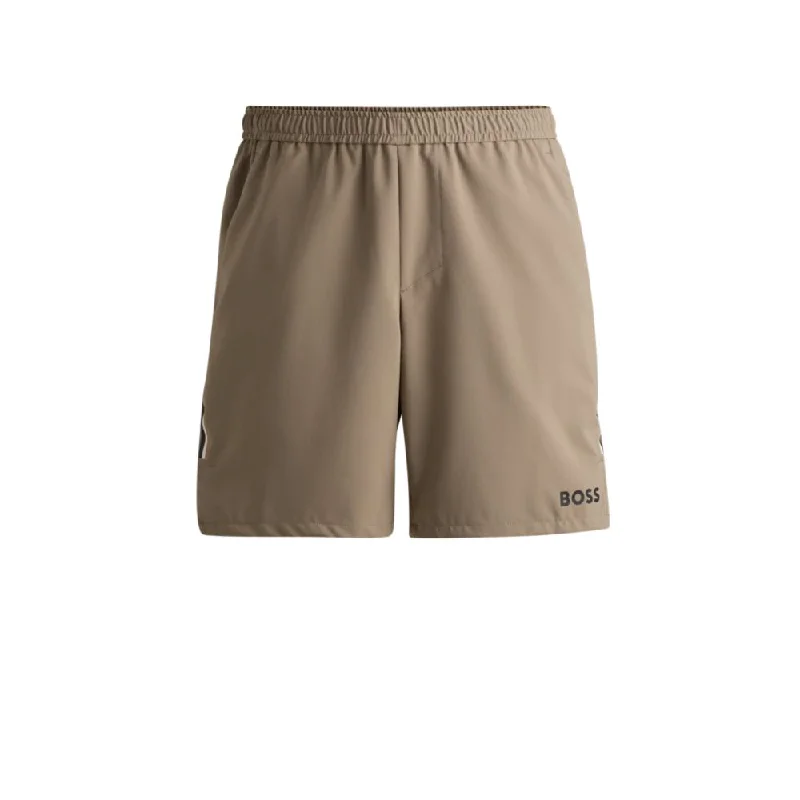 Men's Pants with Ripped and Distressed DetailsBOSS x Matteo Berrettini water-repellent shorts with logo print