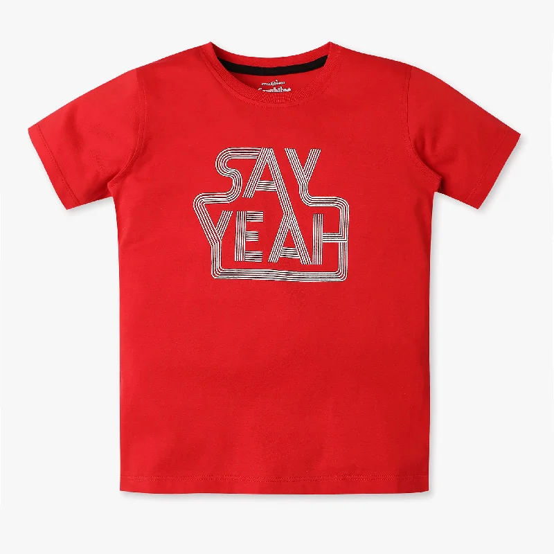 Men's Shirts with Scoop NecksBoys Graphic Crew Neck Half Sleeve T-Shirt