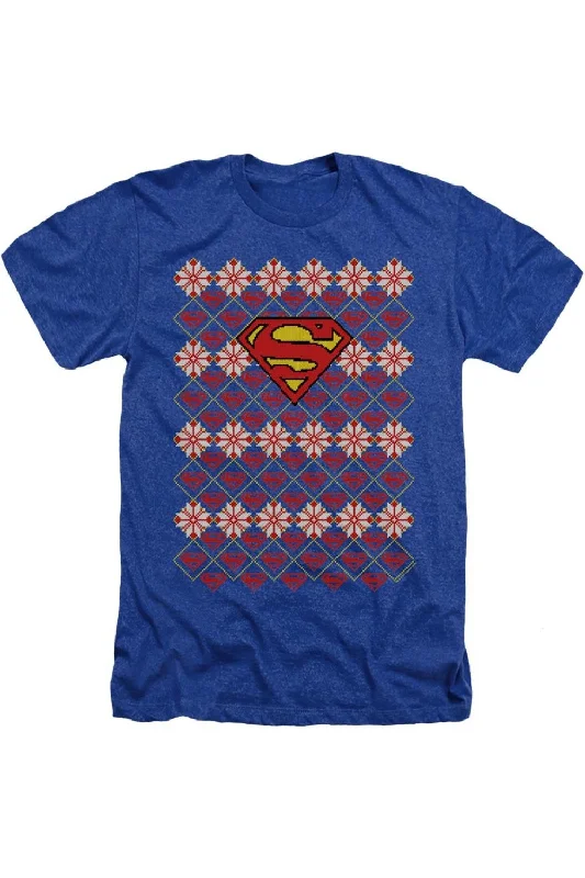 Men's Shirts with Animal PrintsSuperman Superman Christmas Sweater Adult Heather Tee / T-Shirt