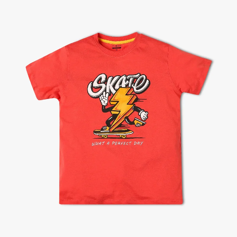Men's Shirts with Contrast StitchingBoy's Regular Fit Graphic T-Shirt
