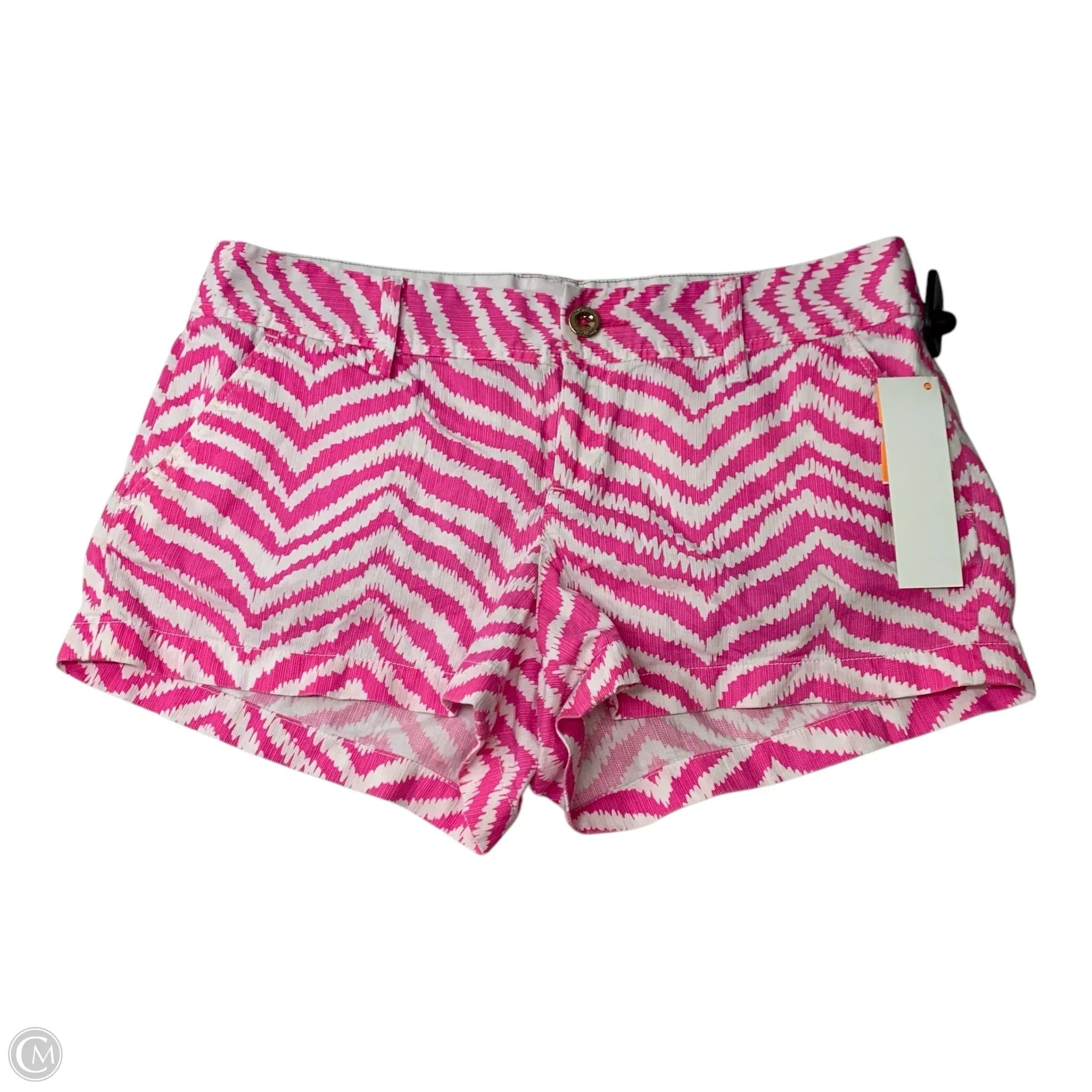 Men's Pants with Functional PocketsShorts Designer By Lilly Pulitzer In Pink & White, Size: 10