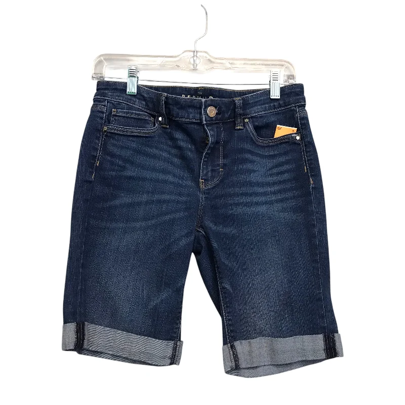 Men's Patterned Pants with ChecksShorts By White House Black Market In Blue Denim, Size:4