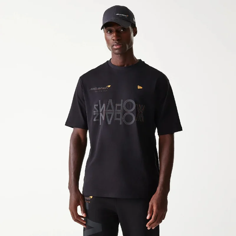 Men's Shirts with Ruffled HemlinesMcLaren Racing Shadow Black Oversized T-Shirt