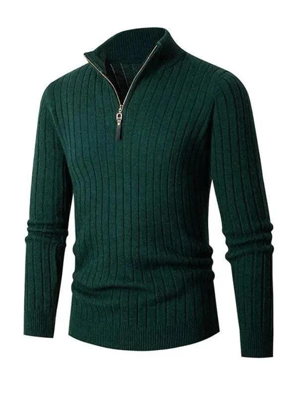 Solid Stretch Men Turtleneck Sweater