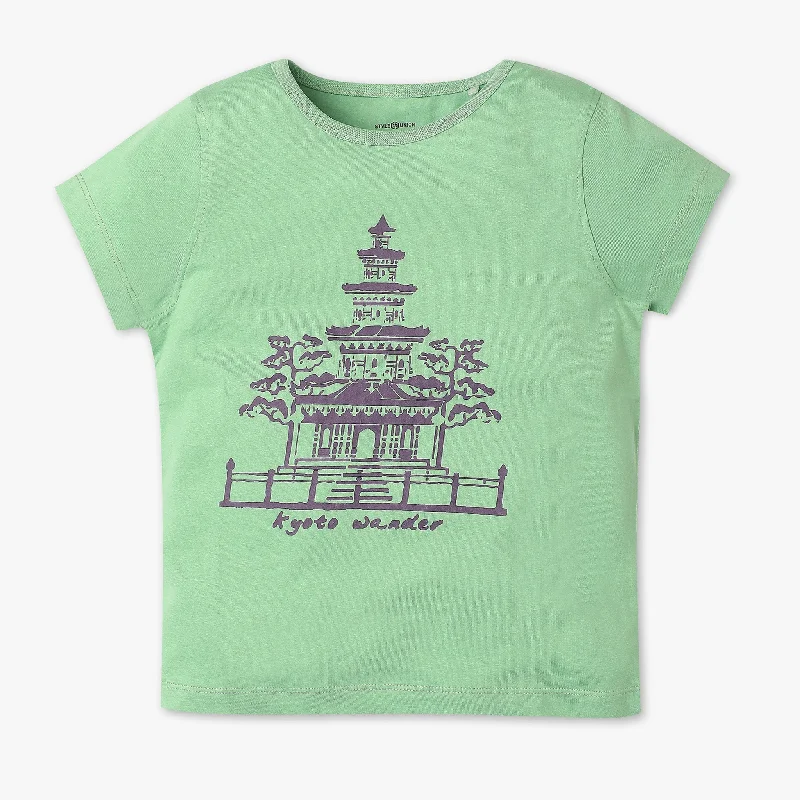 Men's Shirts with Contrast StitchingGirls Graphic Crew Neck Fun Playtime T-Shirt