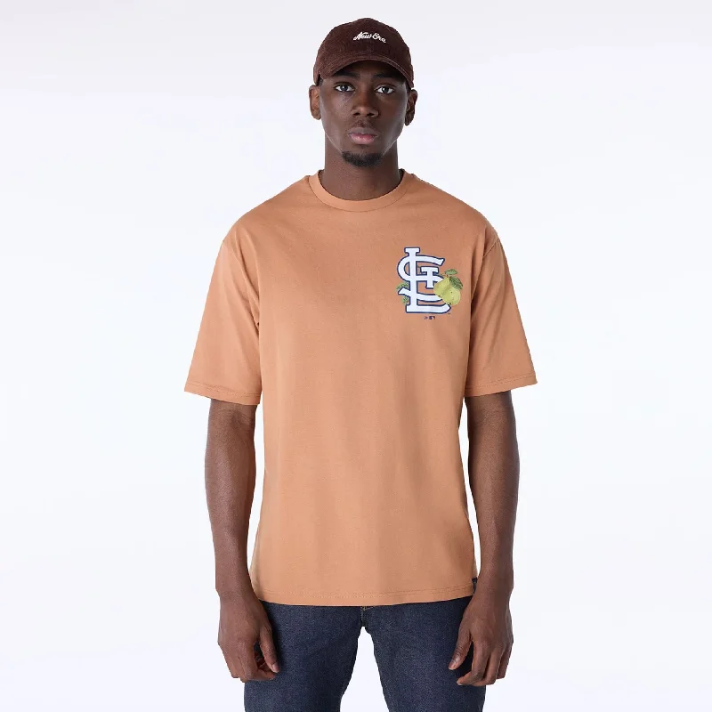 Striped Men's TopsSt. Louis Cardinals MLB Fruit Dark Beige T-Shirt