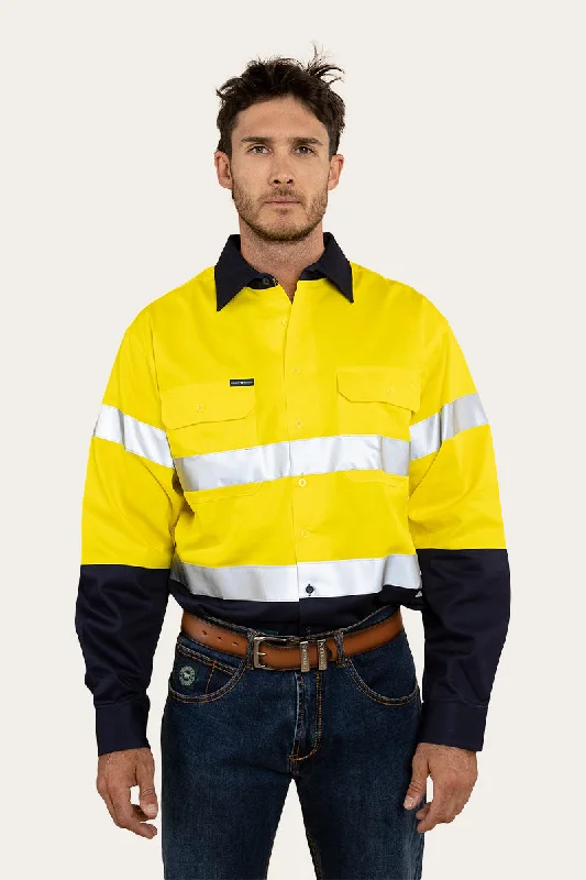 Stylish Men's Graphic T-ShirtsBroken Hill Mens Full Button High Vis Work Shirt - Neon Yellow