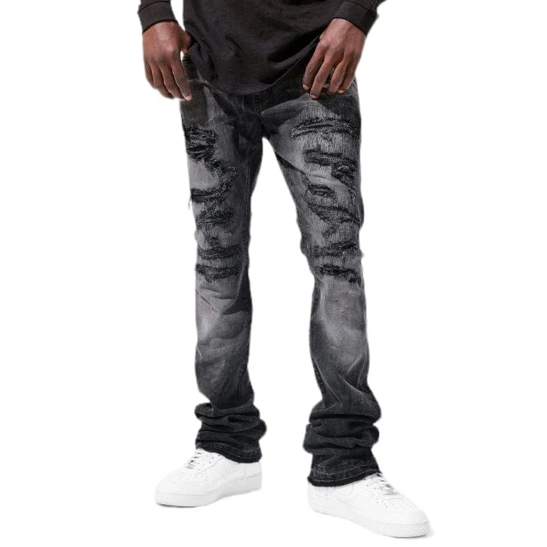 Men's Pants with Adjustable WaistbandsJordan Craig Martin Stacked Crouching Tiger Denim (Industrial Black) JTF91628