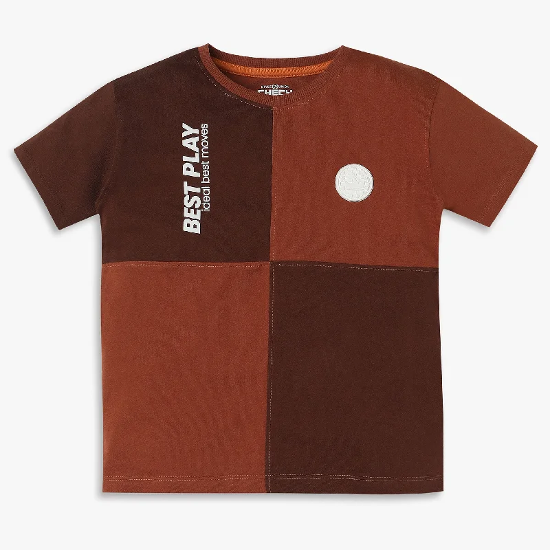 Men's Shirts with Checkered PatternsBoys Regular Fit Cut and Sew T-Shirt