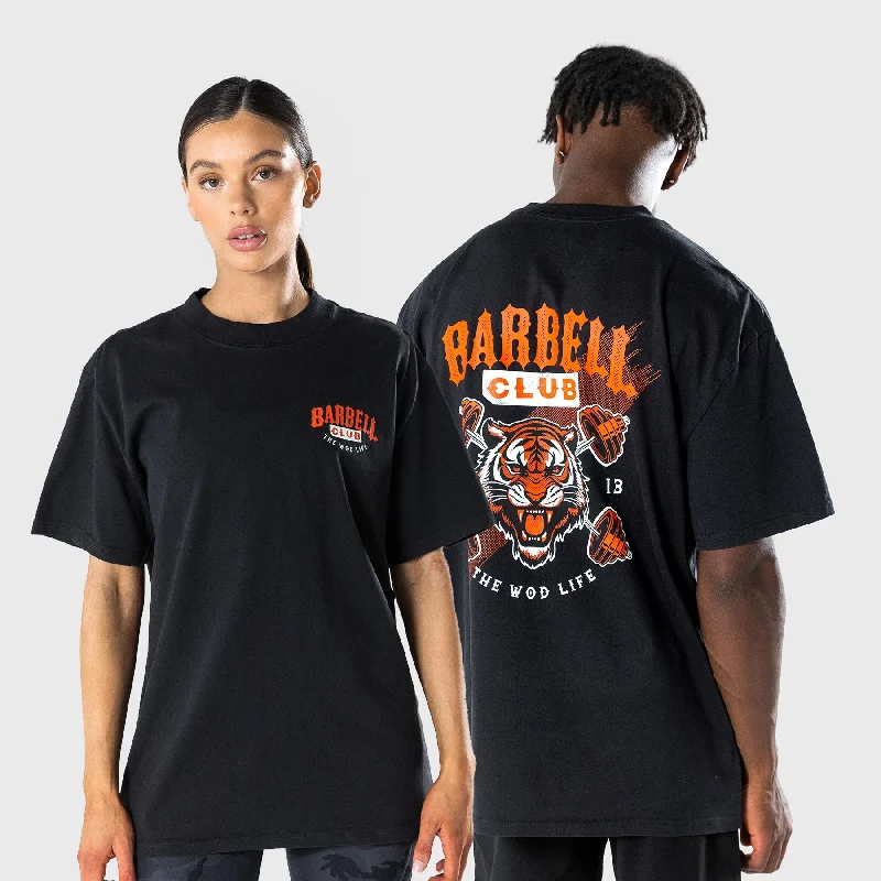 Men's Shirts with Embroidered DesignsTWL - LIFESTYLE OVERSIZED T-SHIRT  -  BARBELL CLUB - WILDCAT/WASHED BLACK