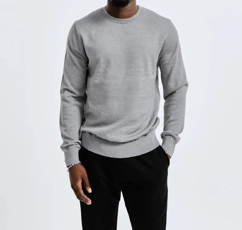 Lightweight Harry Crewneck In Heather Grey