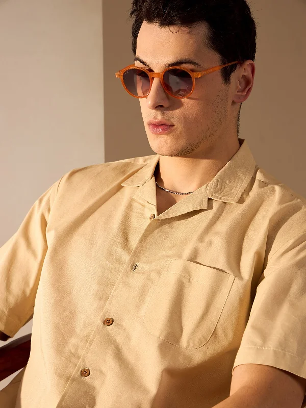 Men's Moisture-Wicking Shirts for All-Day ComfortBeige: Sustainable Hemp Oversize Shirt