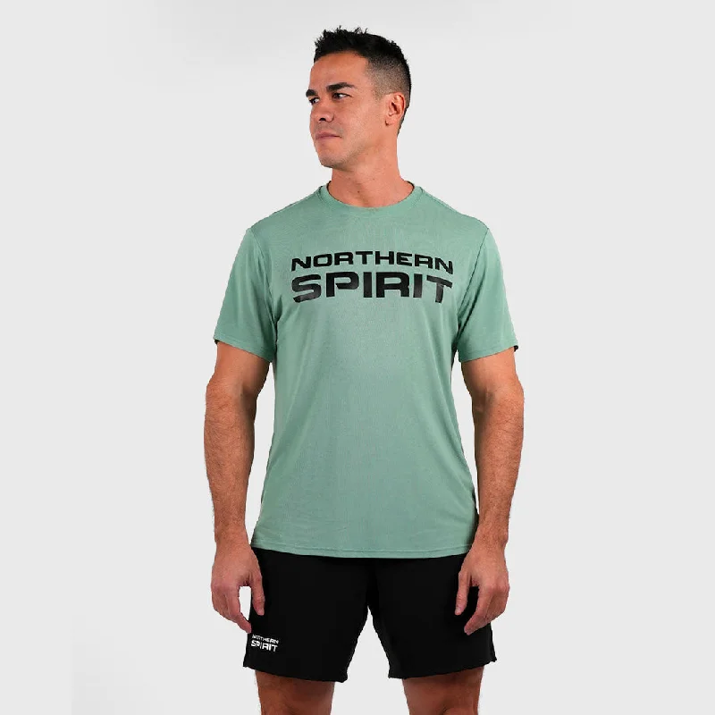 Men's Shirts with Patchwork PatternsNorthern Spirit - Men's Plain Regular Fit T-Shirt - SHALE GREEN