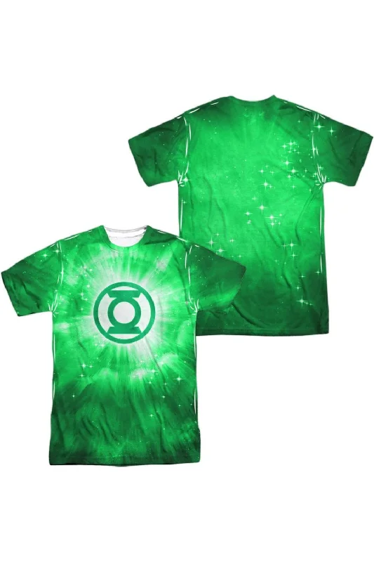 Men's Three-Quarter Sleeved TopsGreen Lantern Green Energy (Front/Back Print) Short Sleeve Adult 100% Poly Crew Tee / T-Shirt
