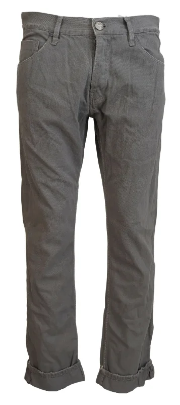 Men's Skinny JeansAcht  Cotton Straight Fit Folded Hem Casual blue Men's Jeans