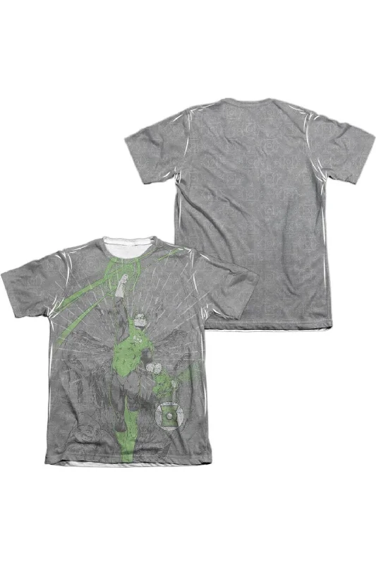 Men's Shirts with Geometric PatternsGreen Lantern Vanquish Evil (Front/Back Print) Adult 65/35 Poly/Cotton Short Sleeve Tee / T-Shirt