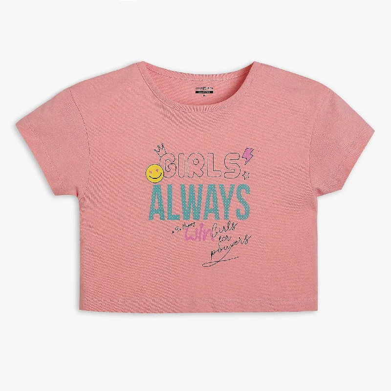 Men's Shirts with Belt LoopsGirl's Regular Fit Printed T-Shirt