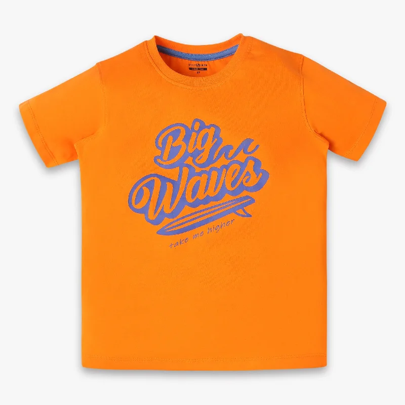 Men's Shirts with Zippered PocketsBoys Regular Fit Graphic T-Shirt