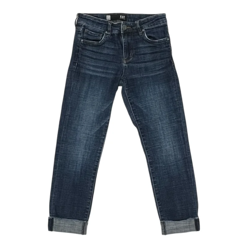 Hipster Skinny Men's JeansJeans Cropped By Kut In Blue Denim, Size:0