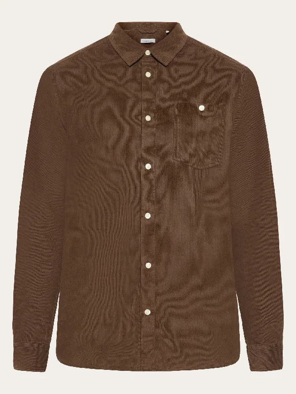 Men's Organic Cotton Shirts for Eco-ConsciousnessRegular fit corduroy shirt - Demitasse (brown)