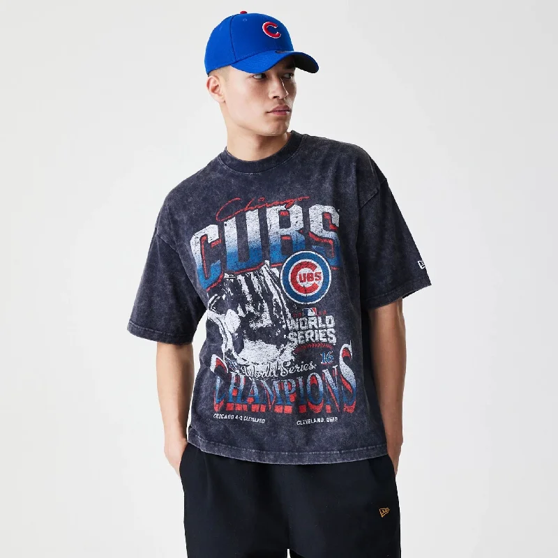 Men's Shirts with Short PlacketsChicago Cubs Sport Classic Black T-Shirt